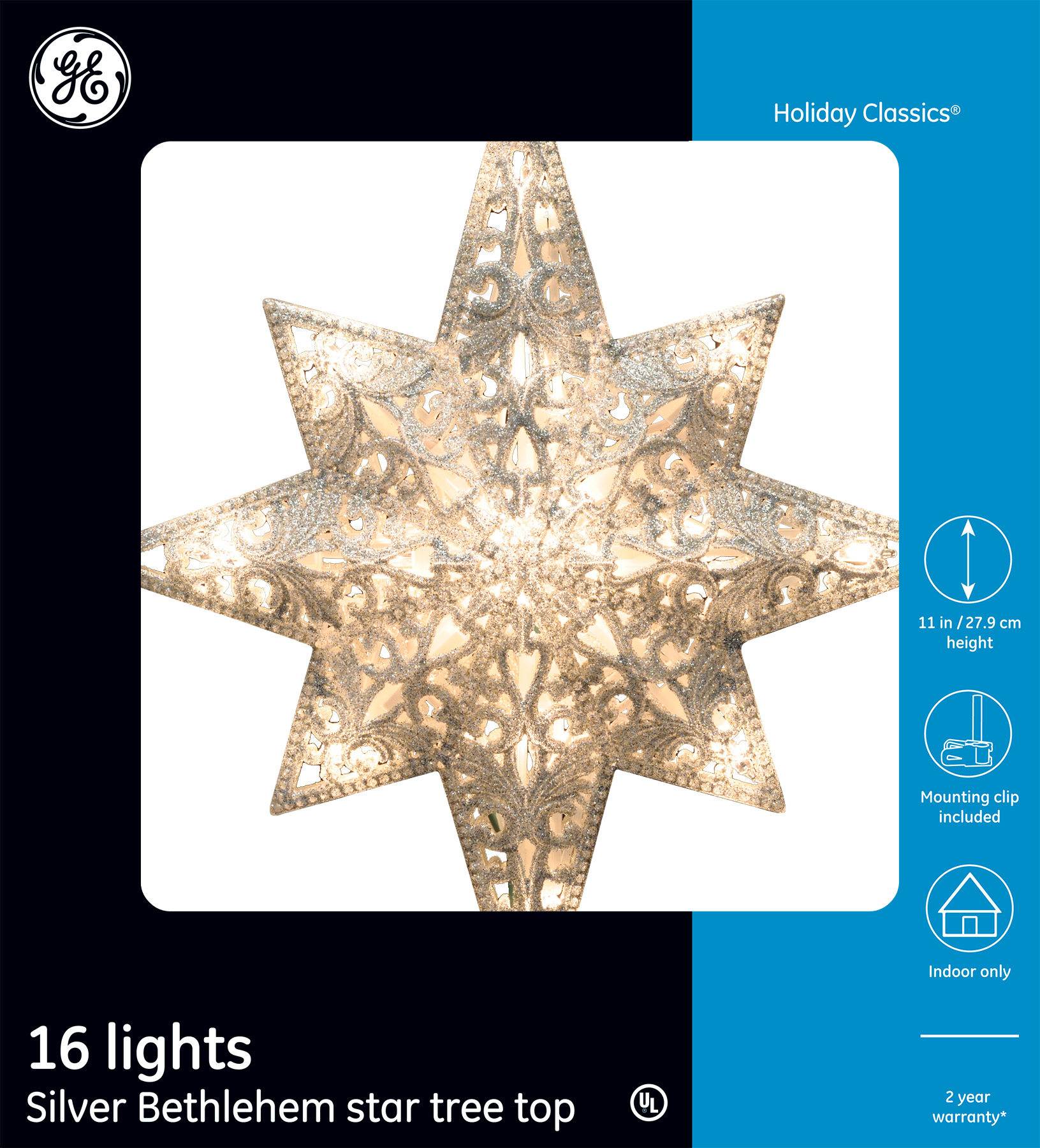 71080 GE Holiday Classics® Incandescent Silver Bethlehem Star Tree