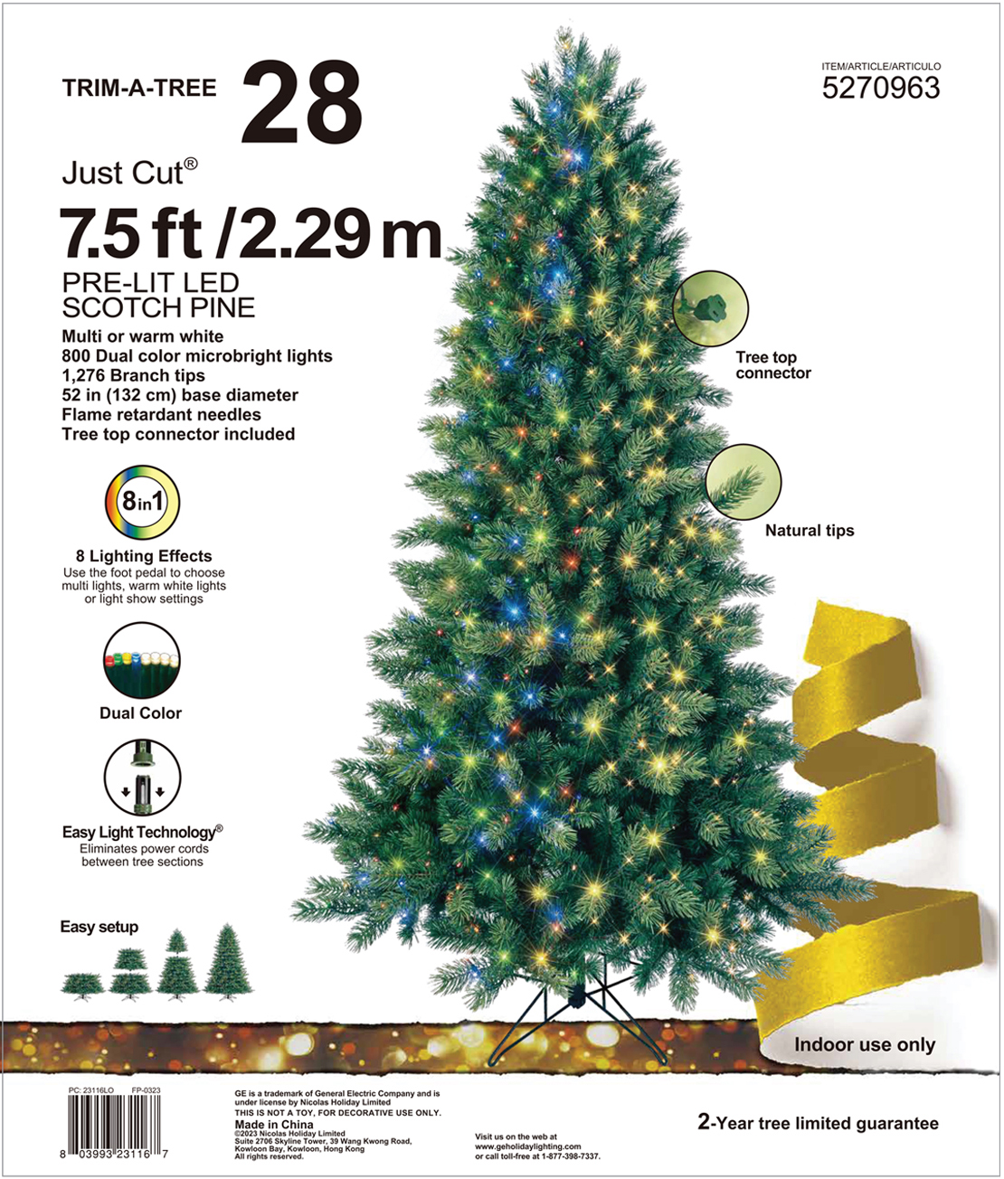 Small Christmas Tree Apliqué, One-part Chocolate Mold (Code 175)