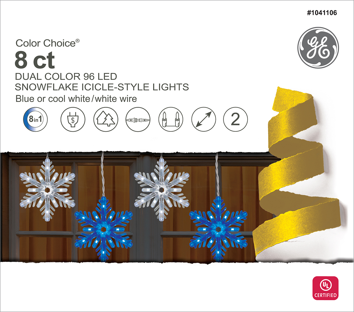 Ge snowflake store icicle lights