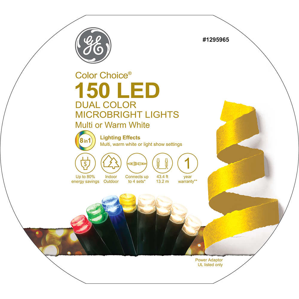 93930 GE Color Choice® LED MicroBright Lights, 150ct, Multi/Warm