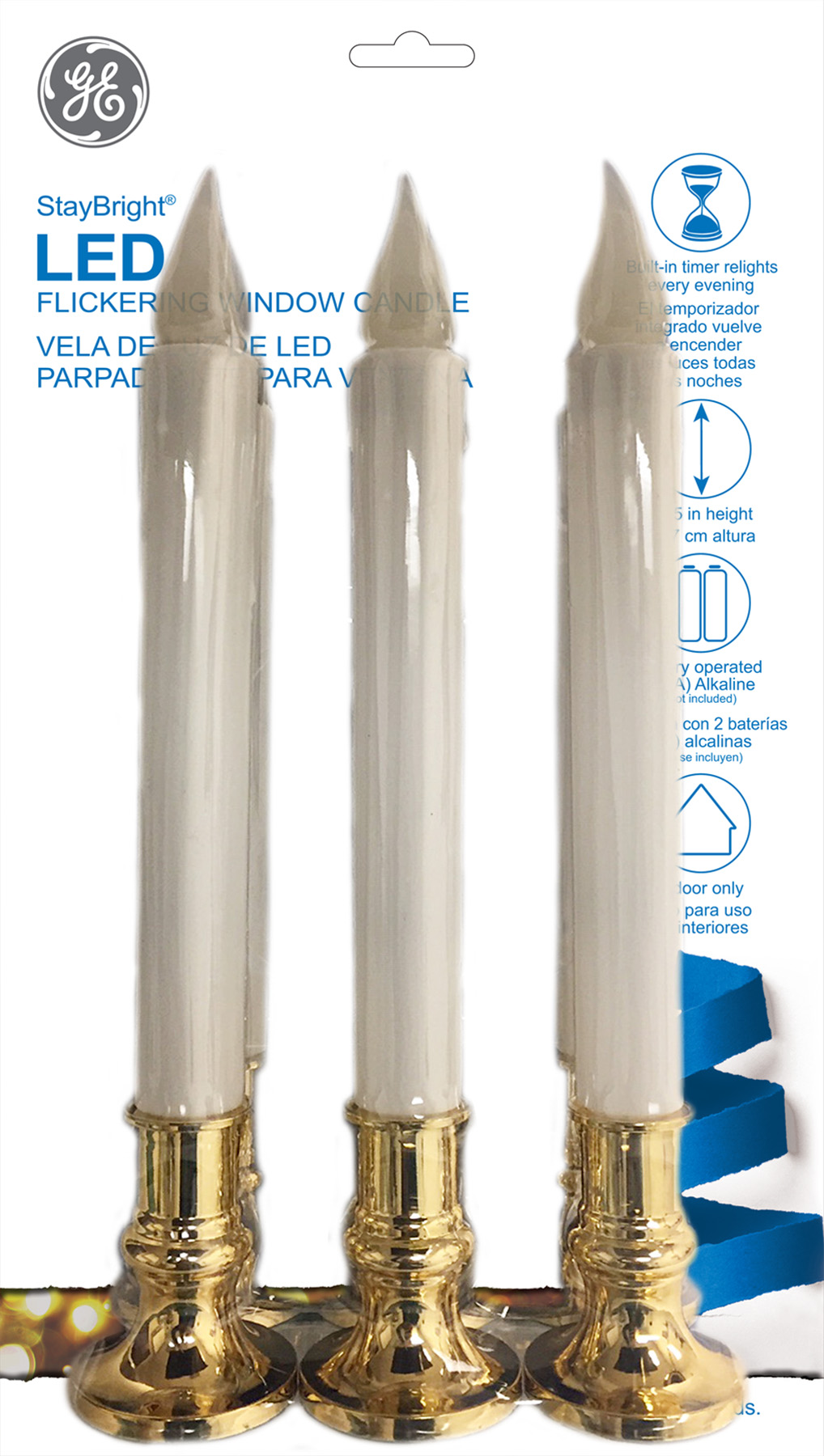 76865 GE StayBright® LED Flickering Window Candle, 6 pack Holiday