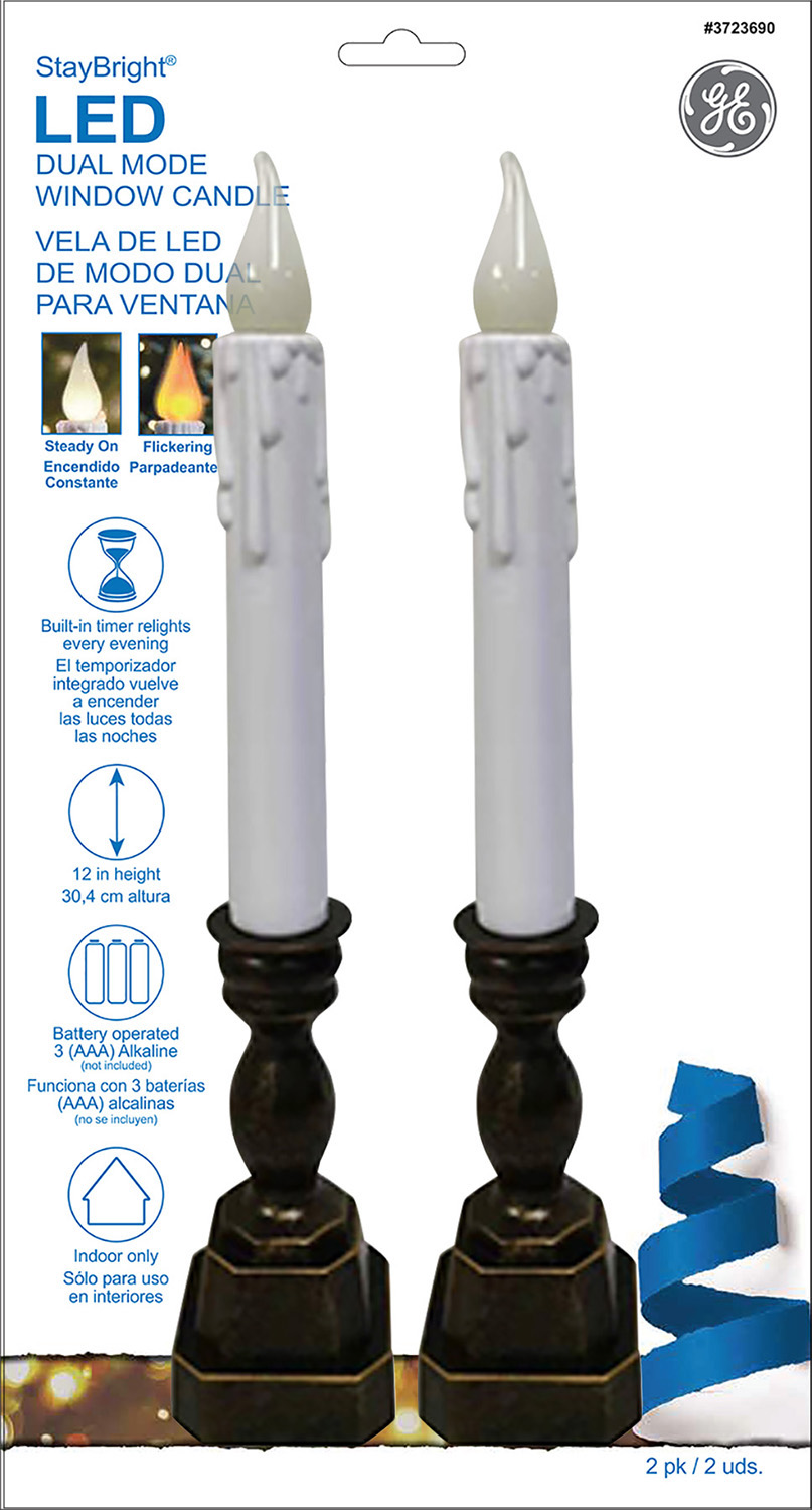 78282 - GE StayBright® LED Dual Mode Window Candle, 2 pack 